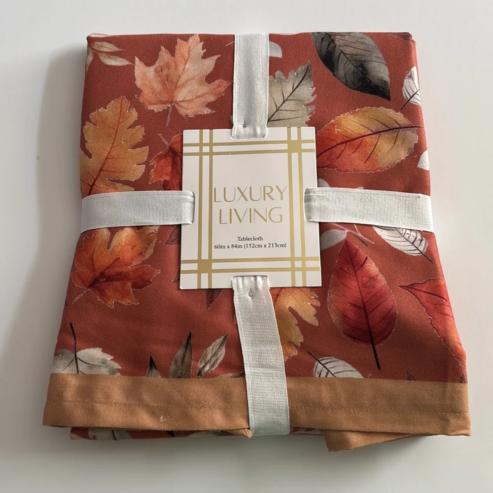 Mireille Designs Fall Leaves Tablecloth Luxury Living Autumn Leaf Tablecloth